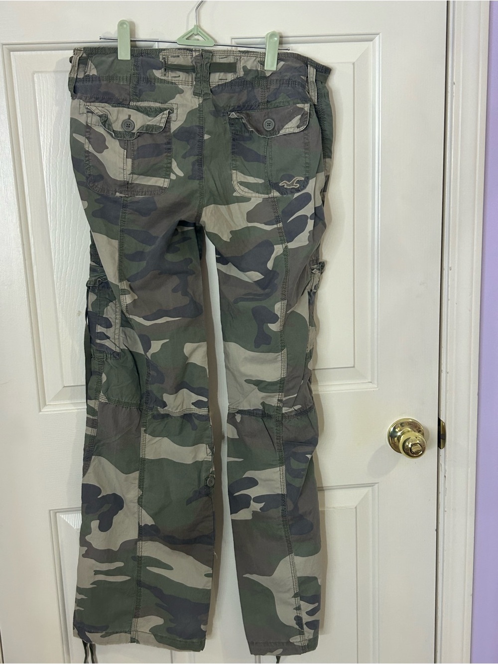 Vtg Y2K Hollister Low Rise Camo Cargo Pants Women’s Large - Picture 4 of 10